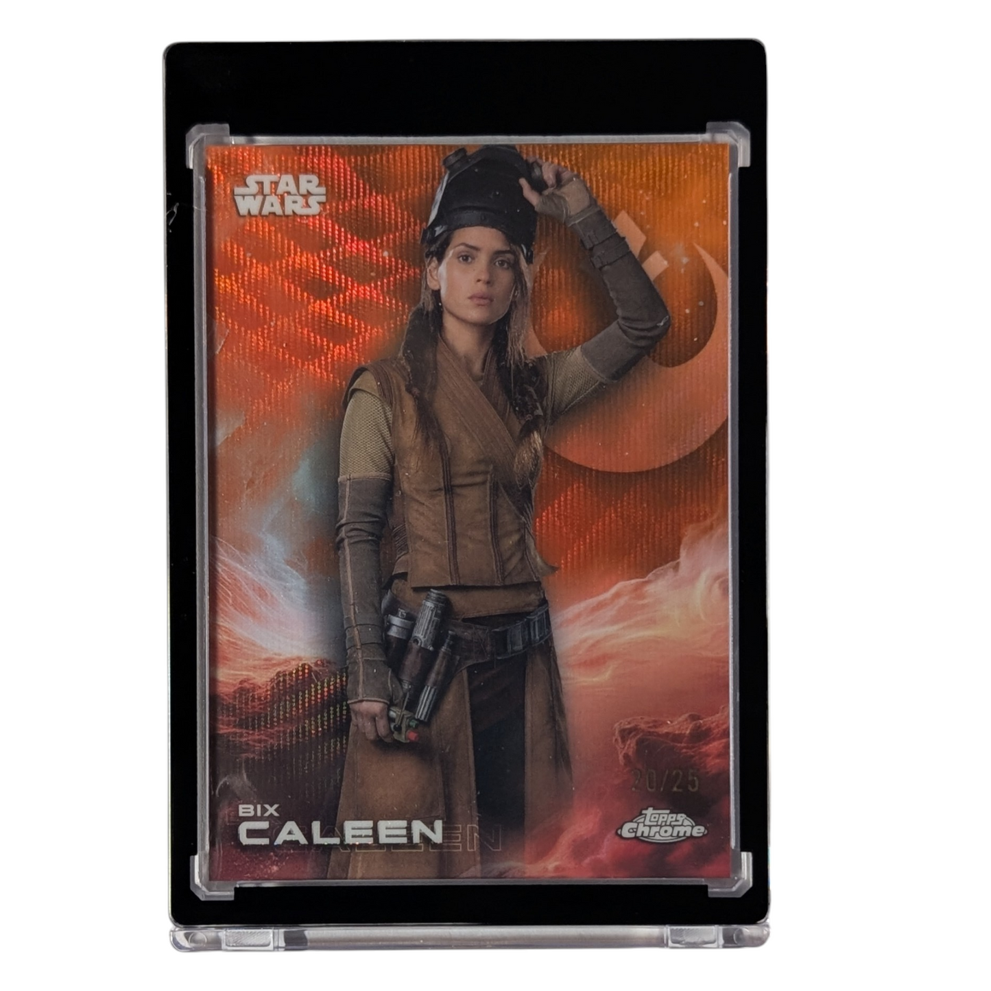 2025 Topps Chrome Star Wars Card # 9 Bix Caleen Orange Wave Refractor #'d 20/25