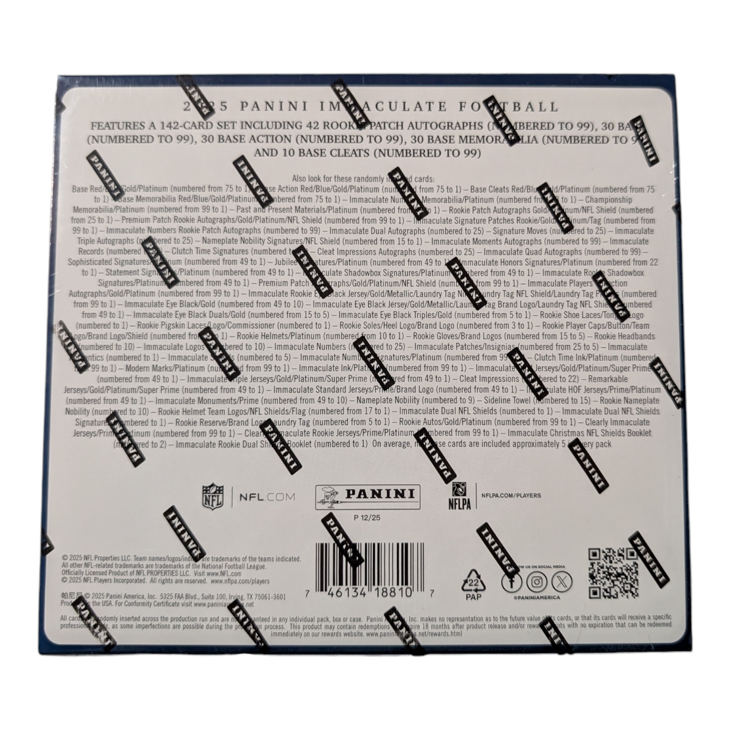 2025 Panini Immaculate Football Hobby Box