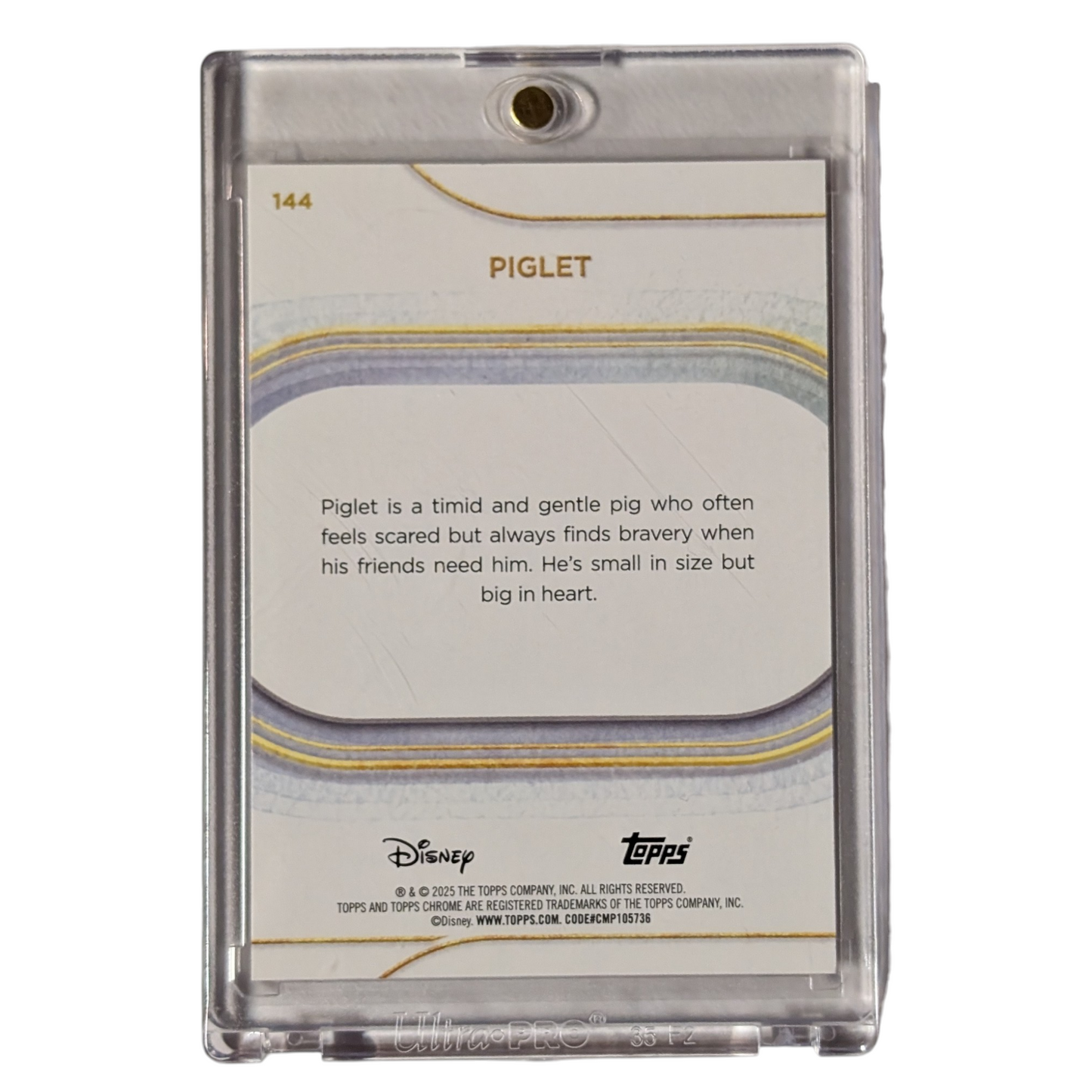 2025 Topps Chrome Disney Card # 144 Piglet Orange #'d 20/25