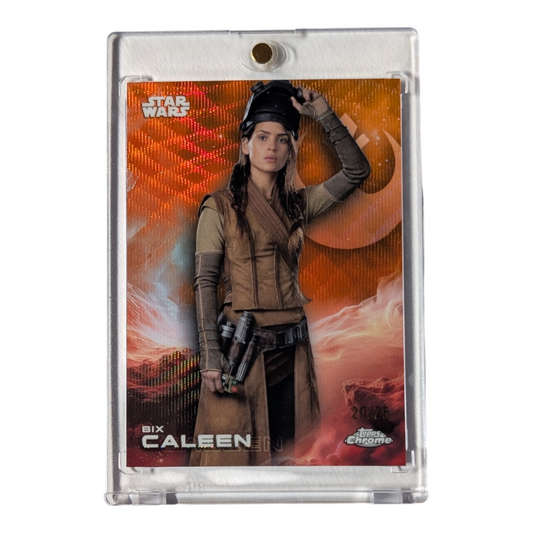 2025 Topps Chrome Star Wars Card # 9 Bix Caleen Orange Wave Refractor #'d 20/25