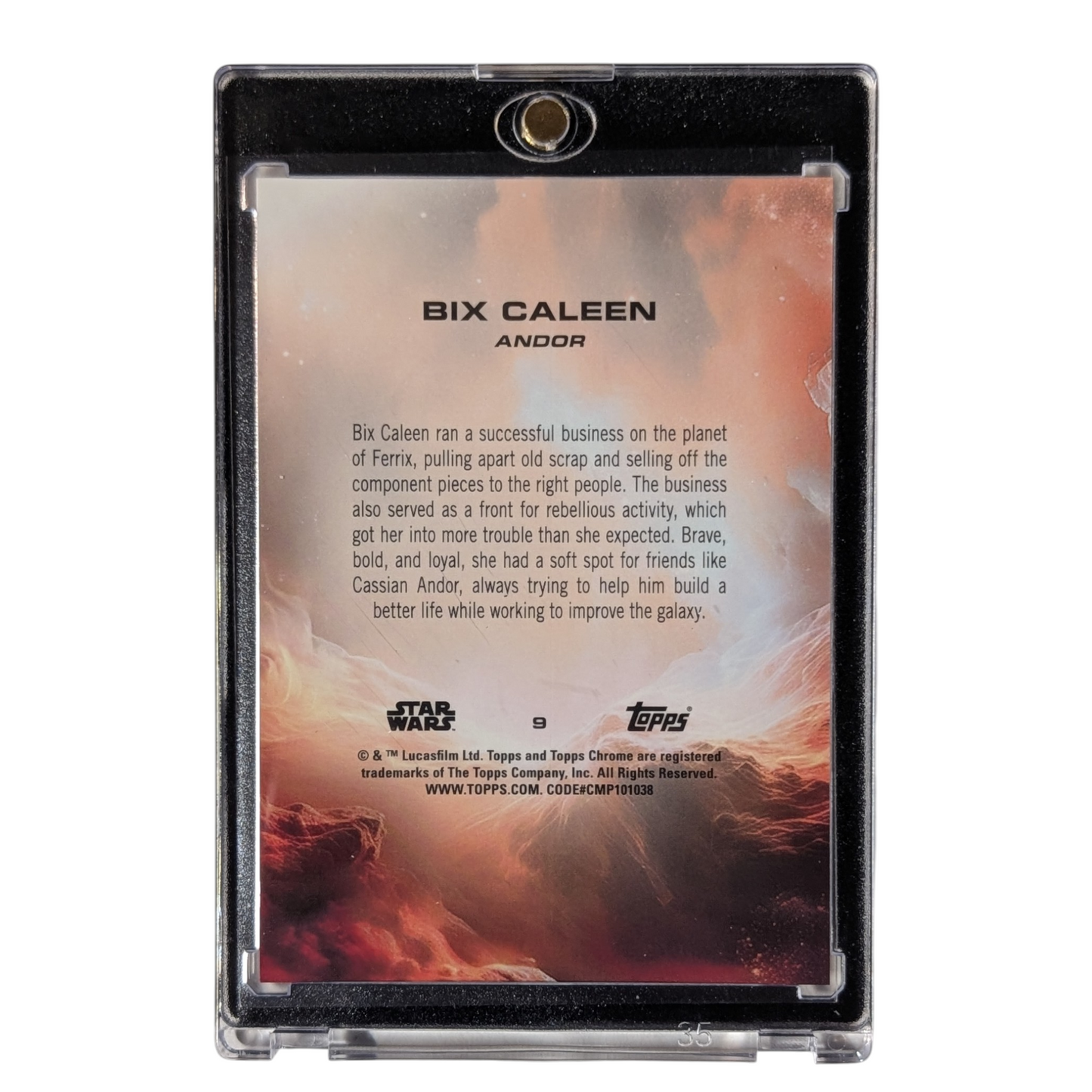 2025 Topps Chrome Star Wars Card # 9 Bix Caleen Orange Wave Refractor #'d 20/25
