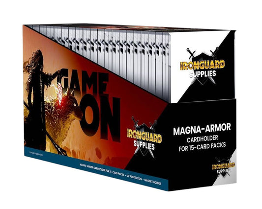 Ironguard One-Touch 15 Card Pack Magnetic Card Holder Display Box (20 Count)