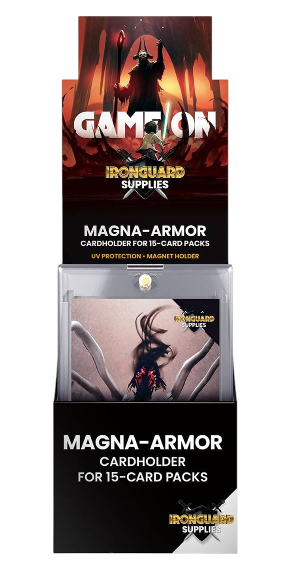Ironguard One-Touch 15 Card Pack Magnetic Card Holder Display Box (20 Count)