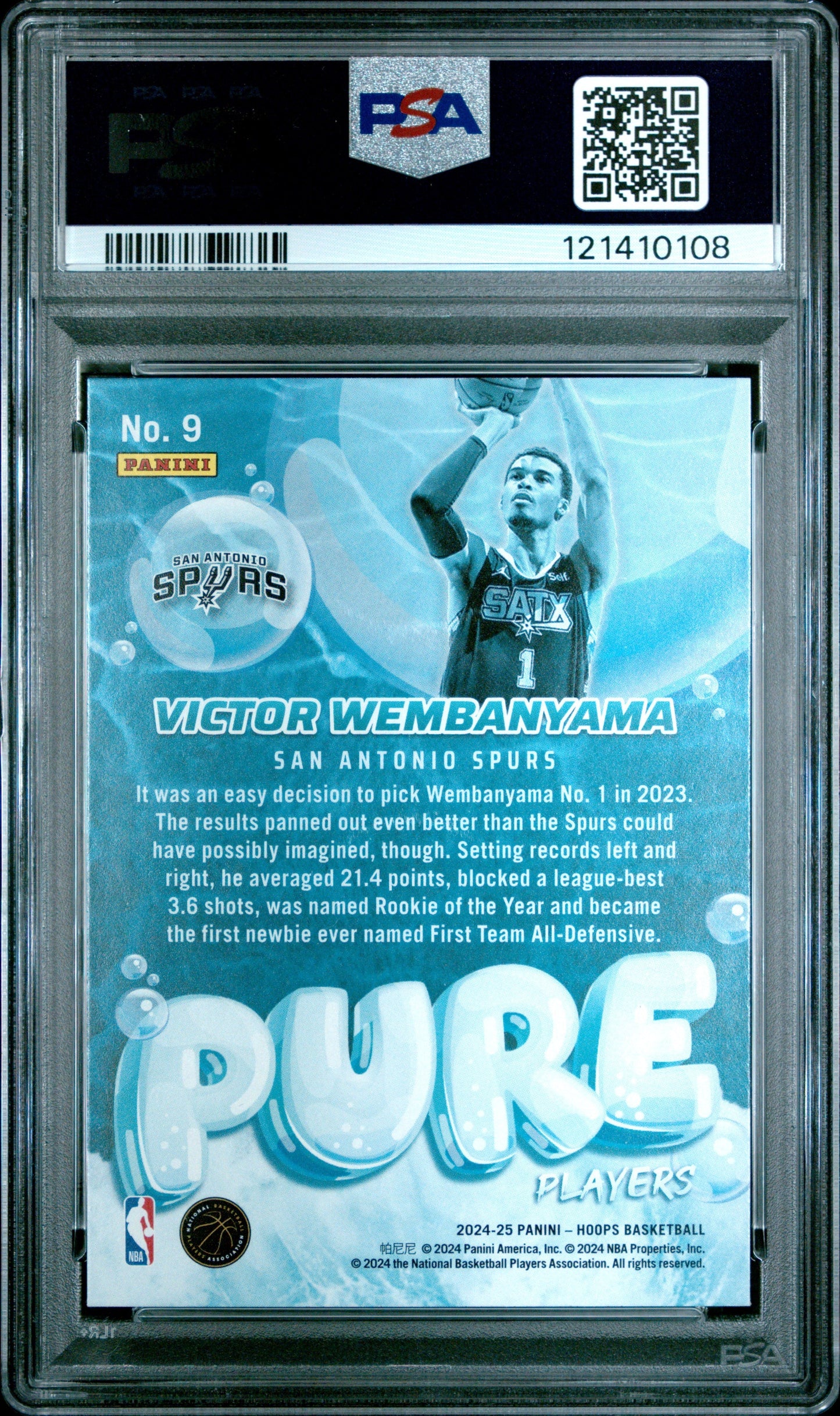 2024-25 Panini Hoops Victor Wembanyama Pure Players Holo #9 PSA 10