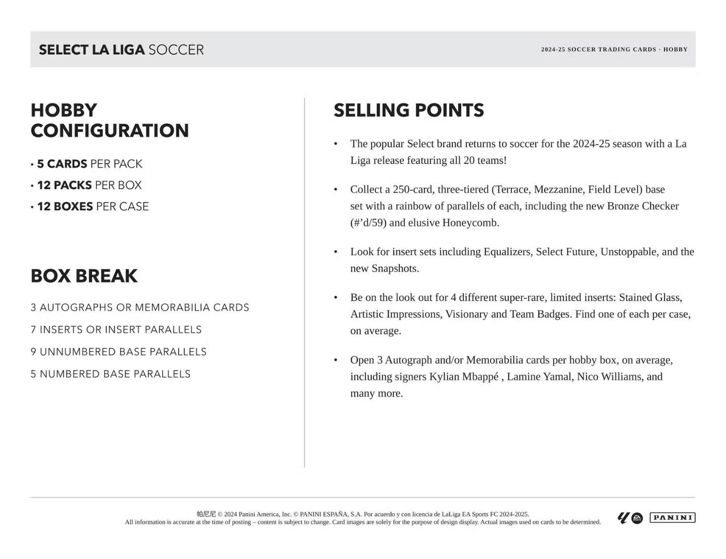2024-25 Panini Select La Liga Soccer Hobby Box