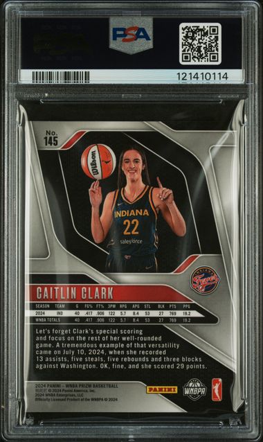 2024 Prizm WNBA Caitlin Clark #145 PSA 9