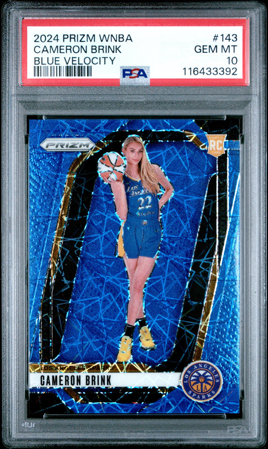 2024 Prizm WNBA-Cameron Brink-Blue Velocity #143 PSA 10