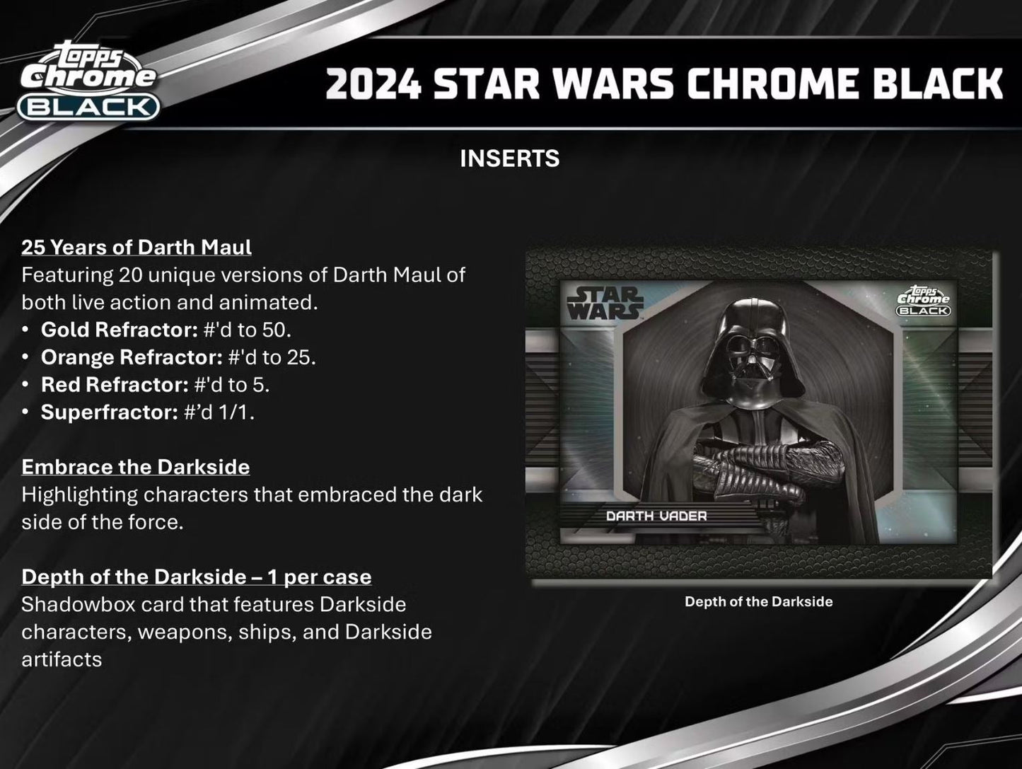 2024 Topps Chrome Black Star Wars Hobby Box