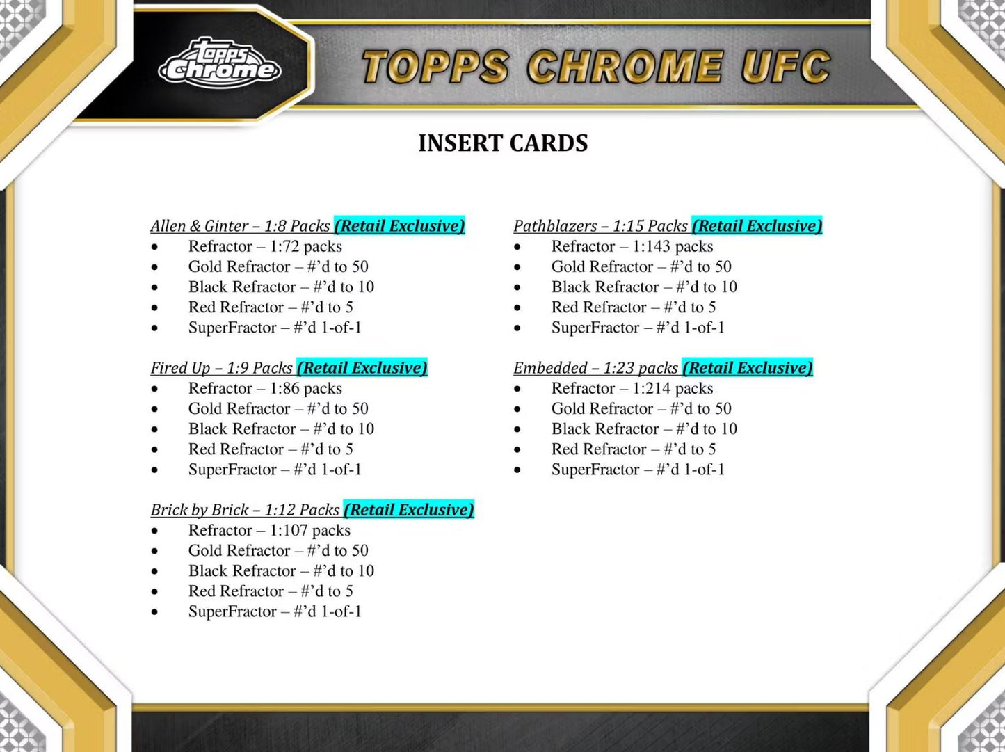 2024 Topps Chrome UFC Blaster Box