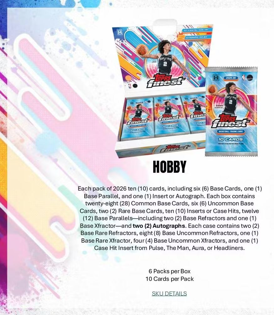 2025-26 Topps Finest Basketball Hobby Box