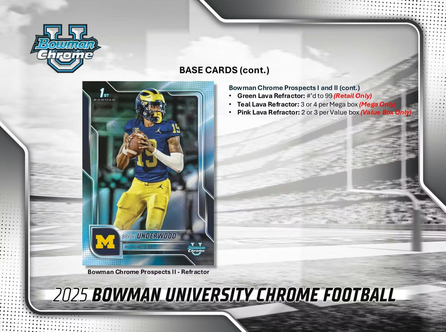2025 Bowman Chrome U Football Value Box