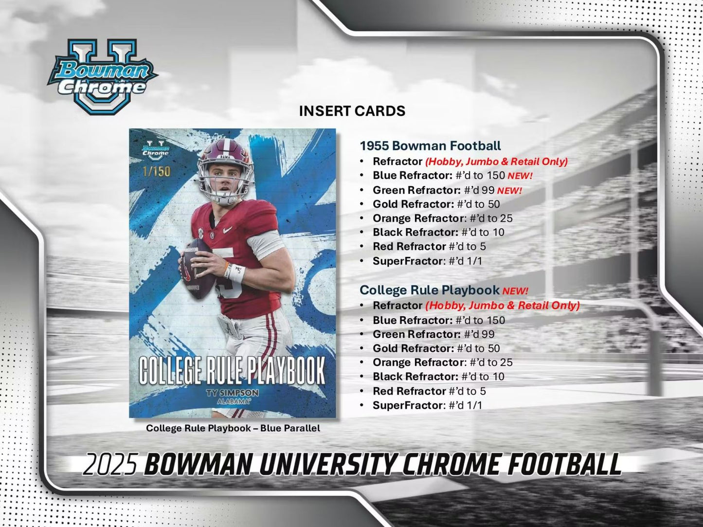 2025 Bowman Chrome U Football Value Box