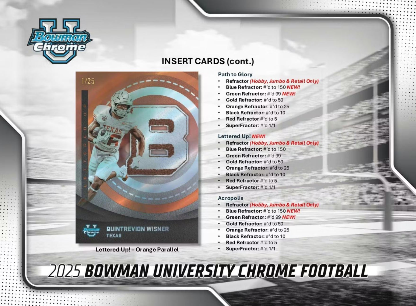 2025 Bowman Chrome U Football Value Box