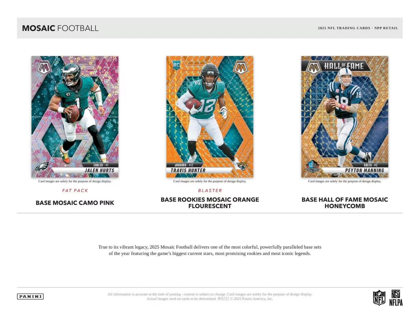 2025 Panini Mosaic Football Mega Box (Reactive Purple Parallels)