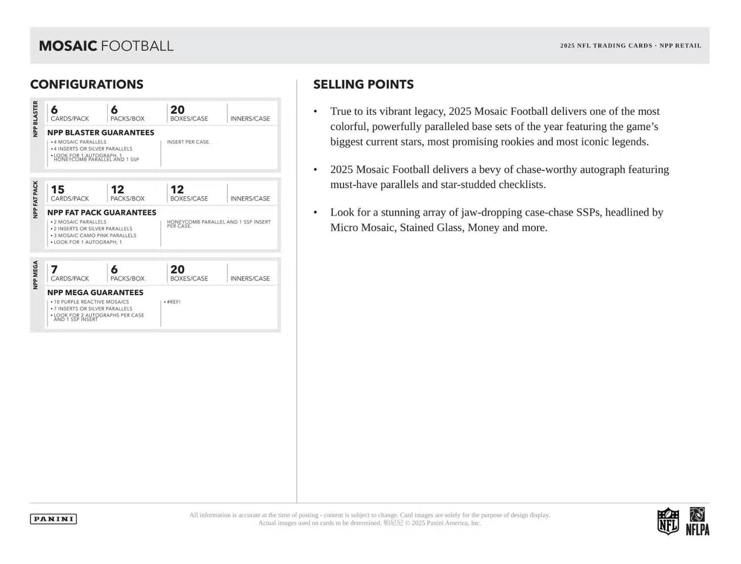 2025 Panini Mosaic Football Blaster Box