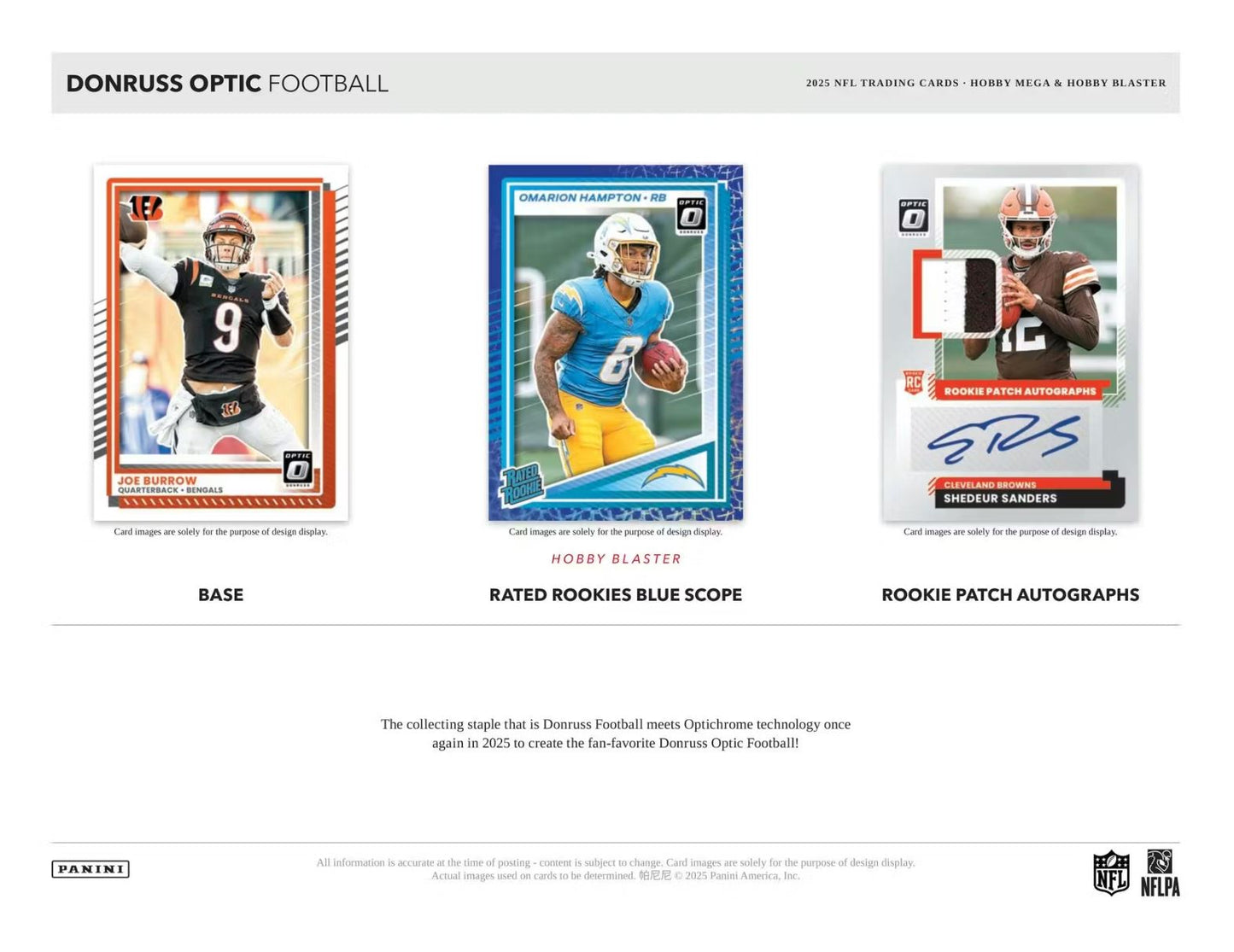 2025 Panini Donruss Optic Football Hobby Blaster Box (Blue Scope Parallels)