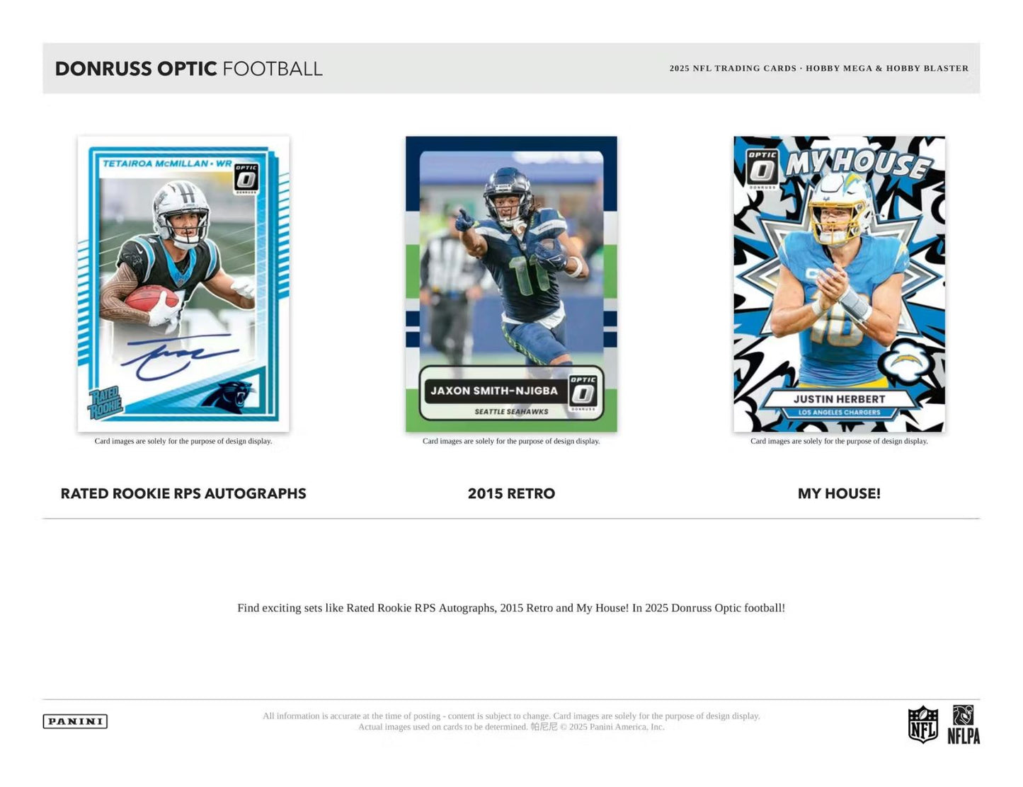 2025 Panini Donruss Optic Football Hobby Blaster Box (Blue Scope Parallels)