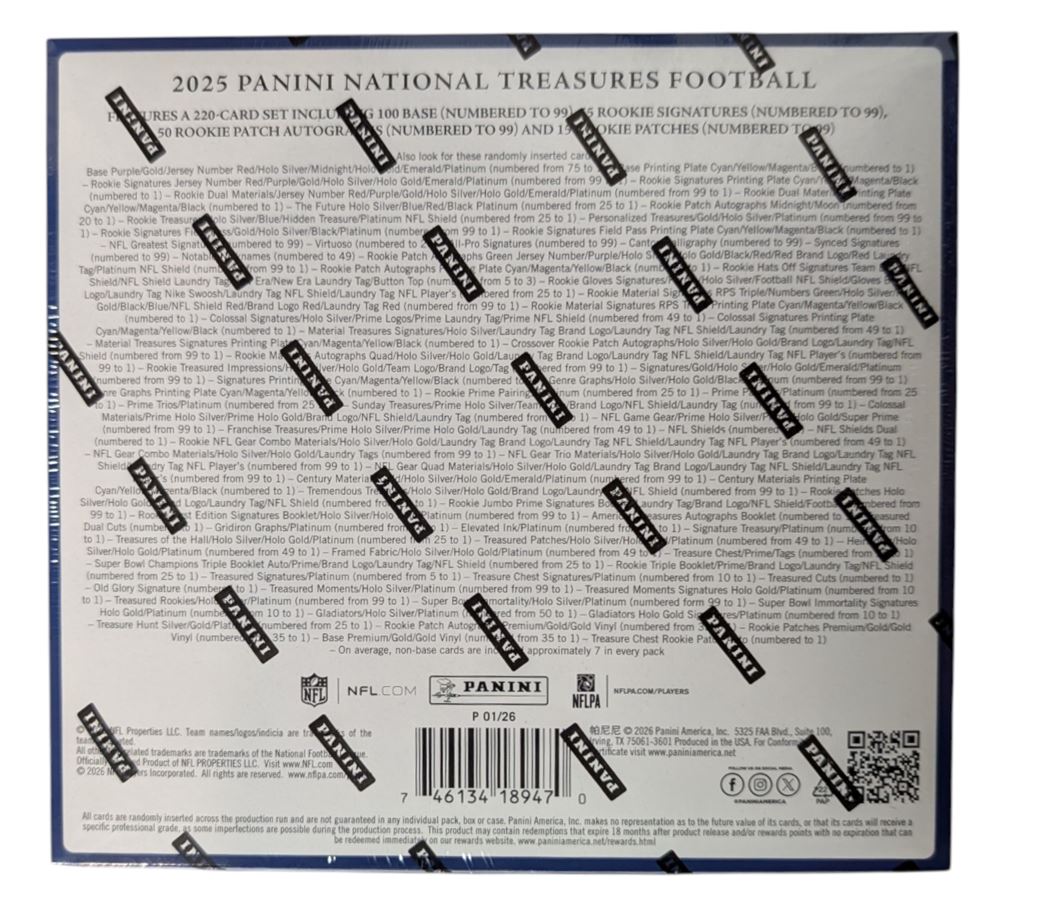 2025 Panini National Treasures Football Hobby Box