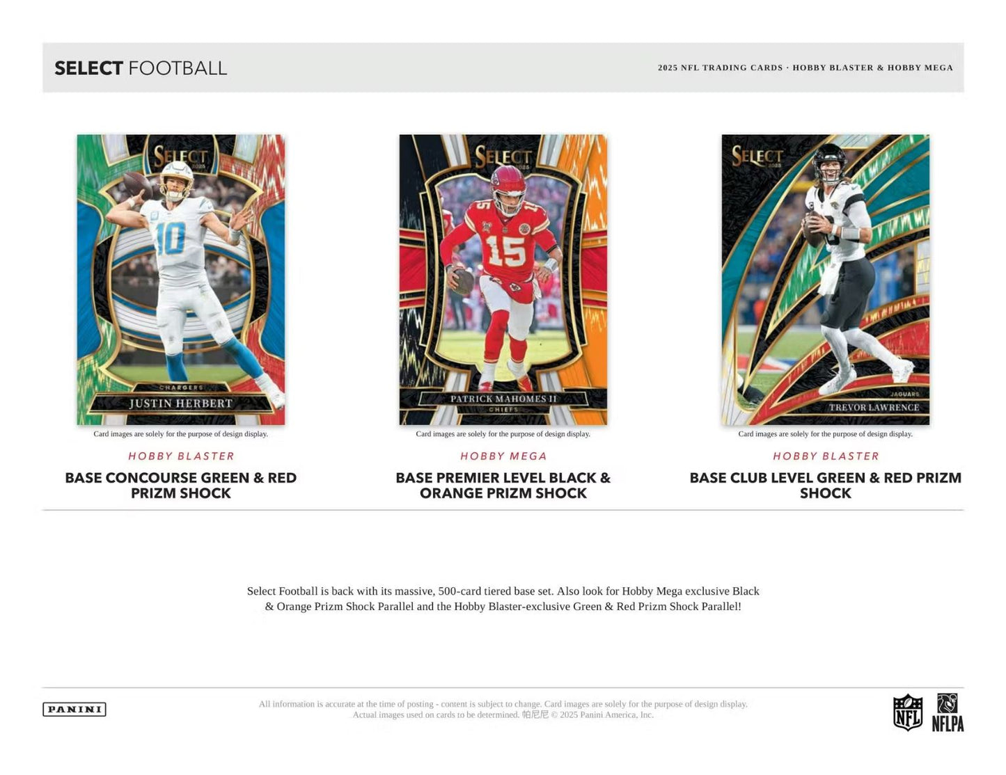 2025 Panini Select Football Hobby Blaster Box (Green & Red Prizm Shock)