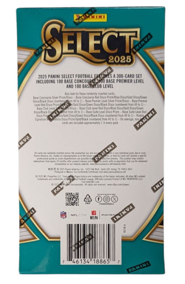 2025 Panini Select Football Hobby H2 Box
