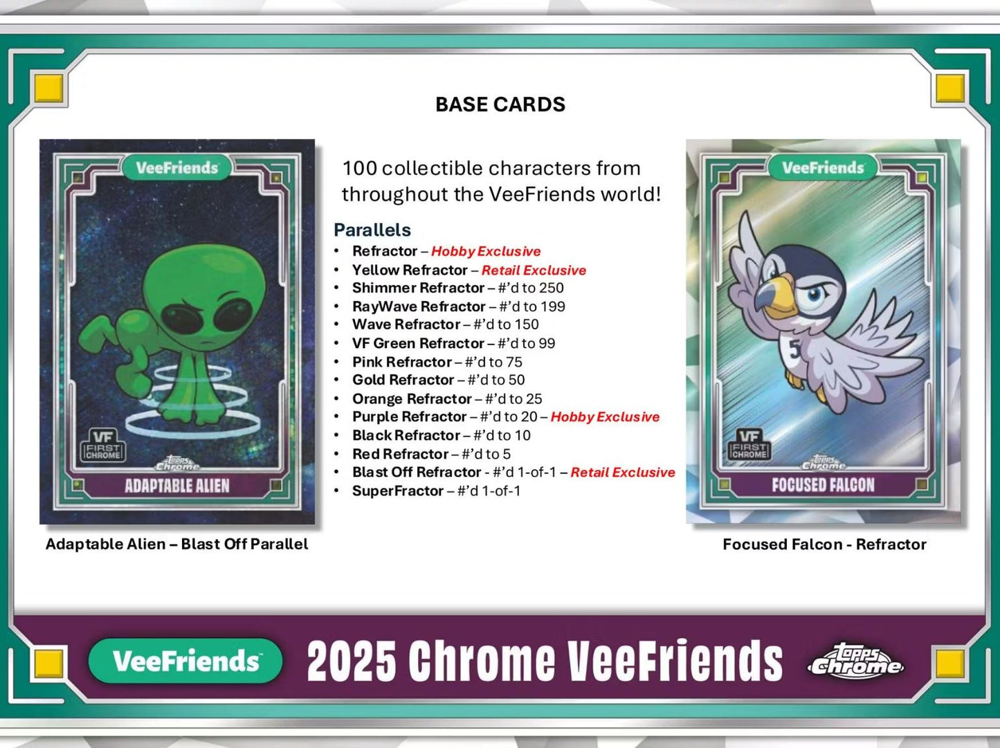 2025 Topps Chrome VeeFriends Hobby Box (Includes Titan Display Case)