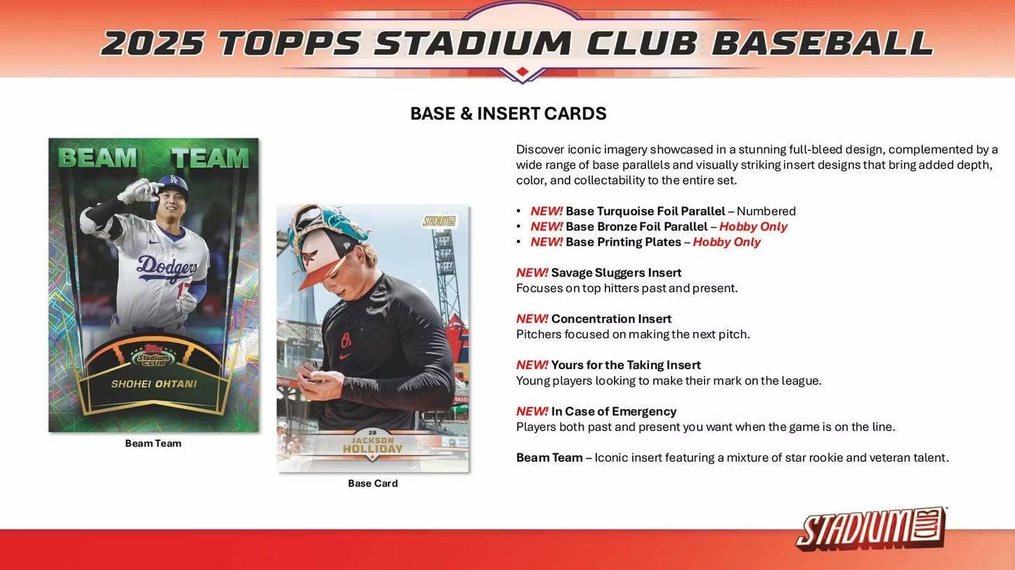 2025 Topps Stadium Club Baseball Hobby Box