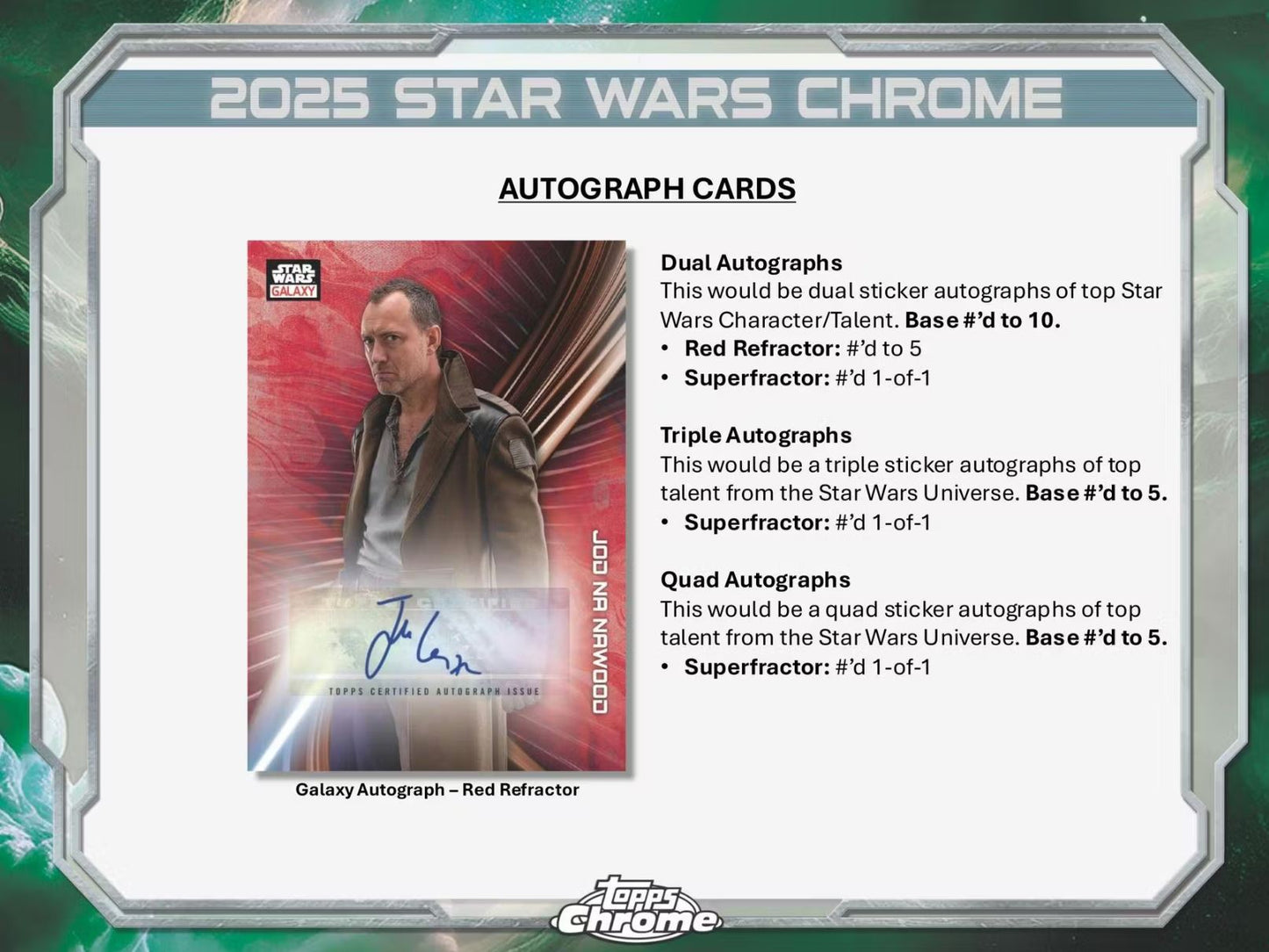 2025 Topps Star Wars Chrome Galaxy Hobby Box