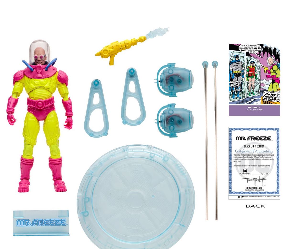 DC Multiverse Mr. Freeze Black Light Gold Label 7" Action Figure EE Exclusive