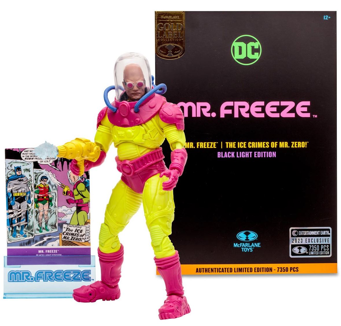 DC Multiverse Mr. Freeze Black Light Gold Label 7" Action Figure EE Exclusive