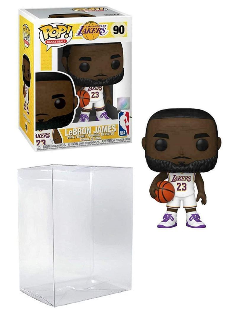 Funko Pop Basketball! Lebron James Los Angeles Alternate Jersey #90 Pop Sports NBA Action Figure (Bundled with Funko Pop Protector #2 )