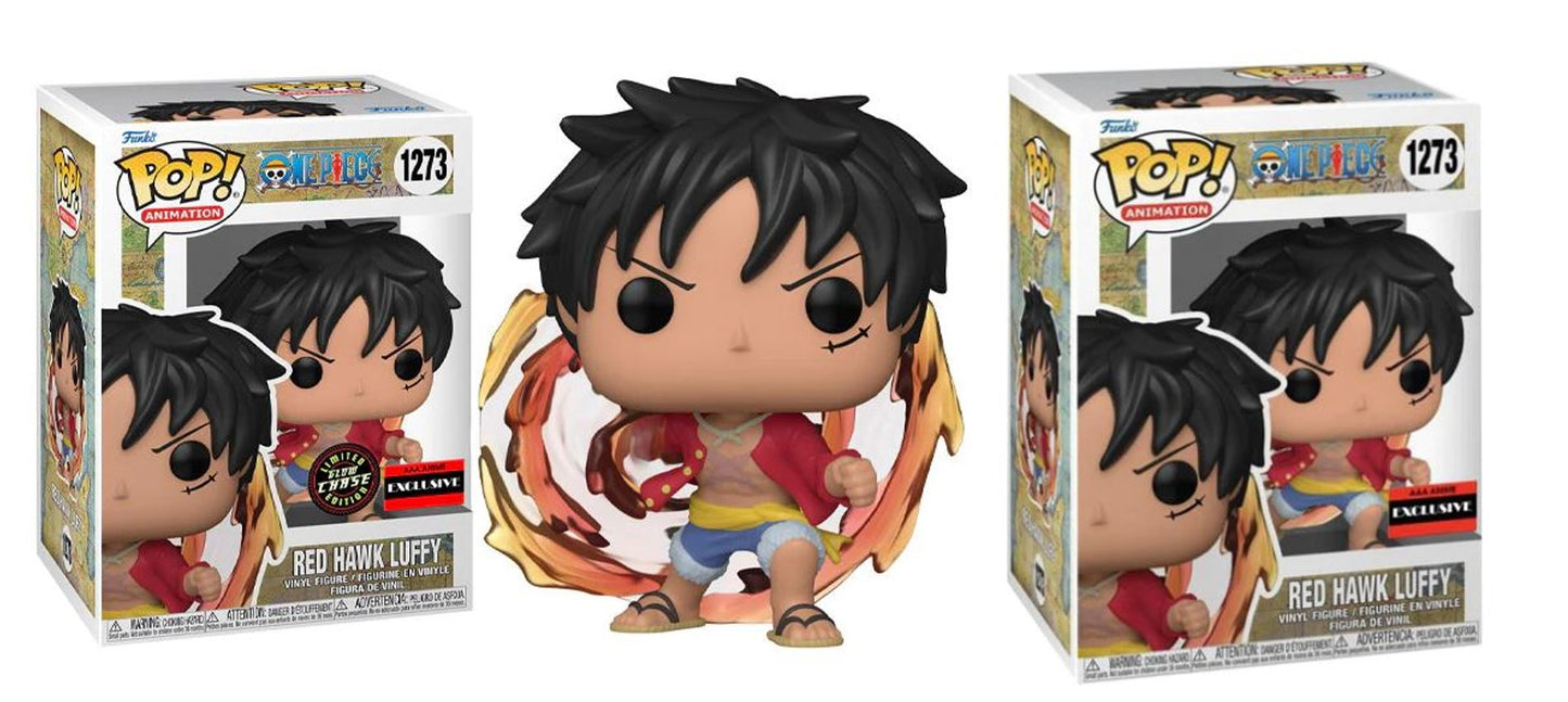 Funko POP!-One Piece-Red Hawk Luffy Bundle #1273 (AAA Anime Exclusive)
