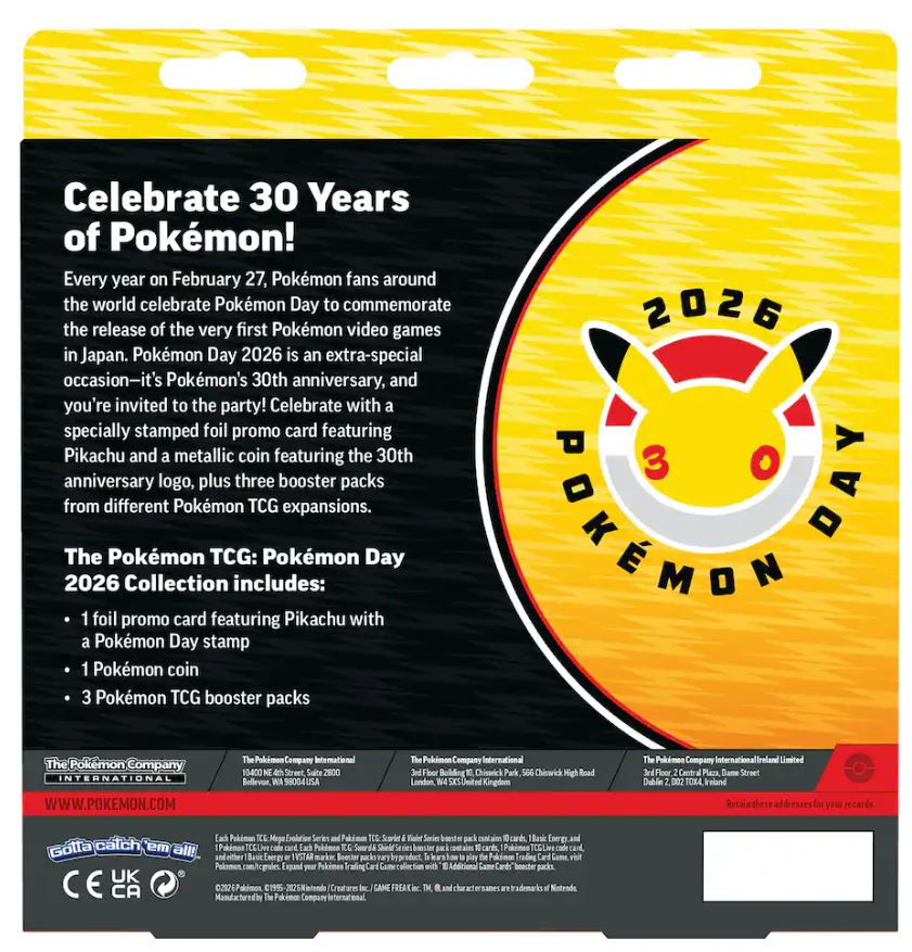 Pokemon TCG: 2026 Pokemon Day Collection Box 30th Anniversary