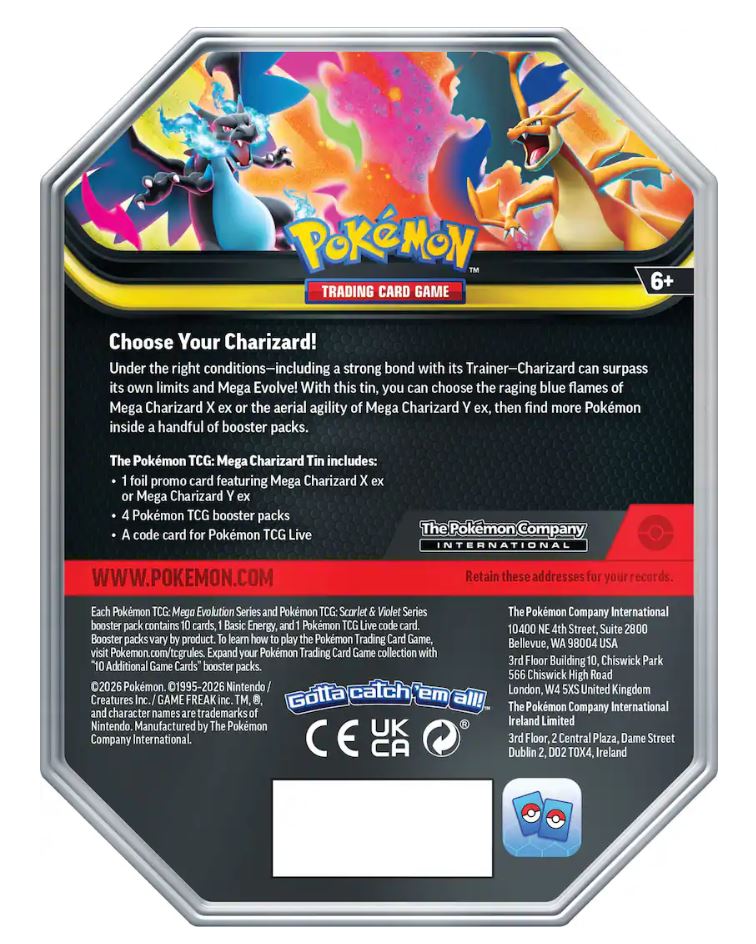 Pokemon TCG: Mega Charizard Tin (Styles May Vary) (Pre-Order)