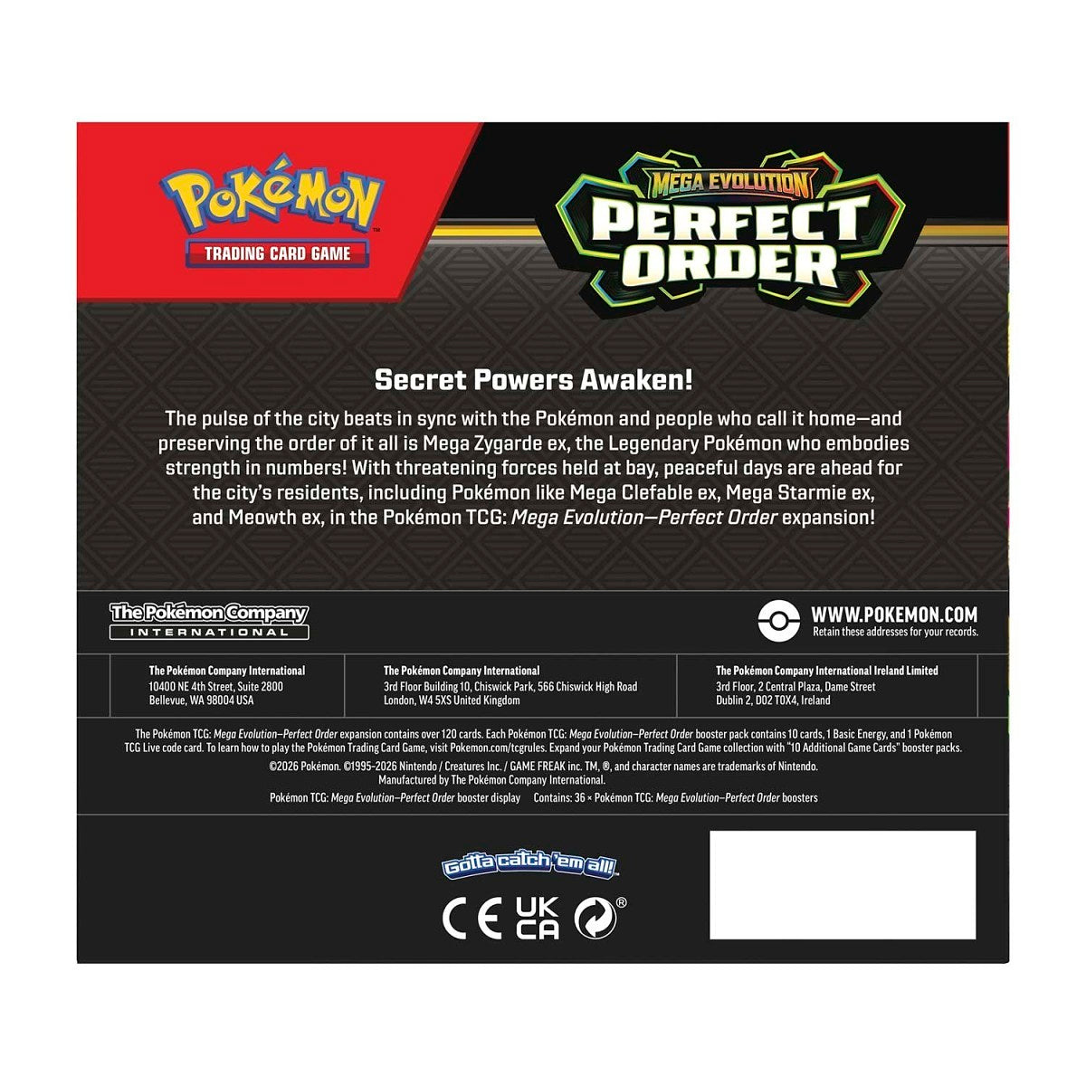 Pokémon TCG: Mega Evolution-Perfect Order Booster Display Box (36 Packs) (Pre-Order)