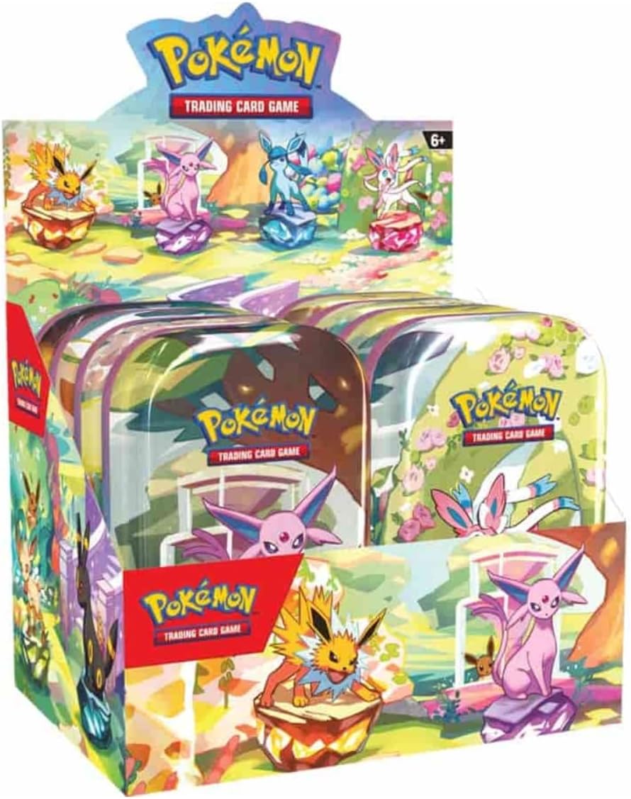 Pokemon Scarlet & Violet Prismatic Evolutions Mini Tin Display Box (Set Of 8 Tins)