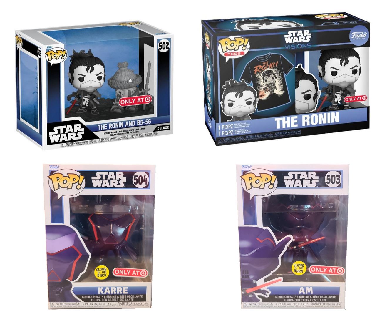 Funko Pop! Star Wars Visions Complete Set of 4